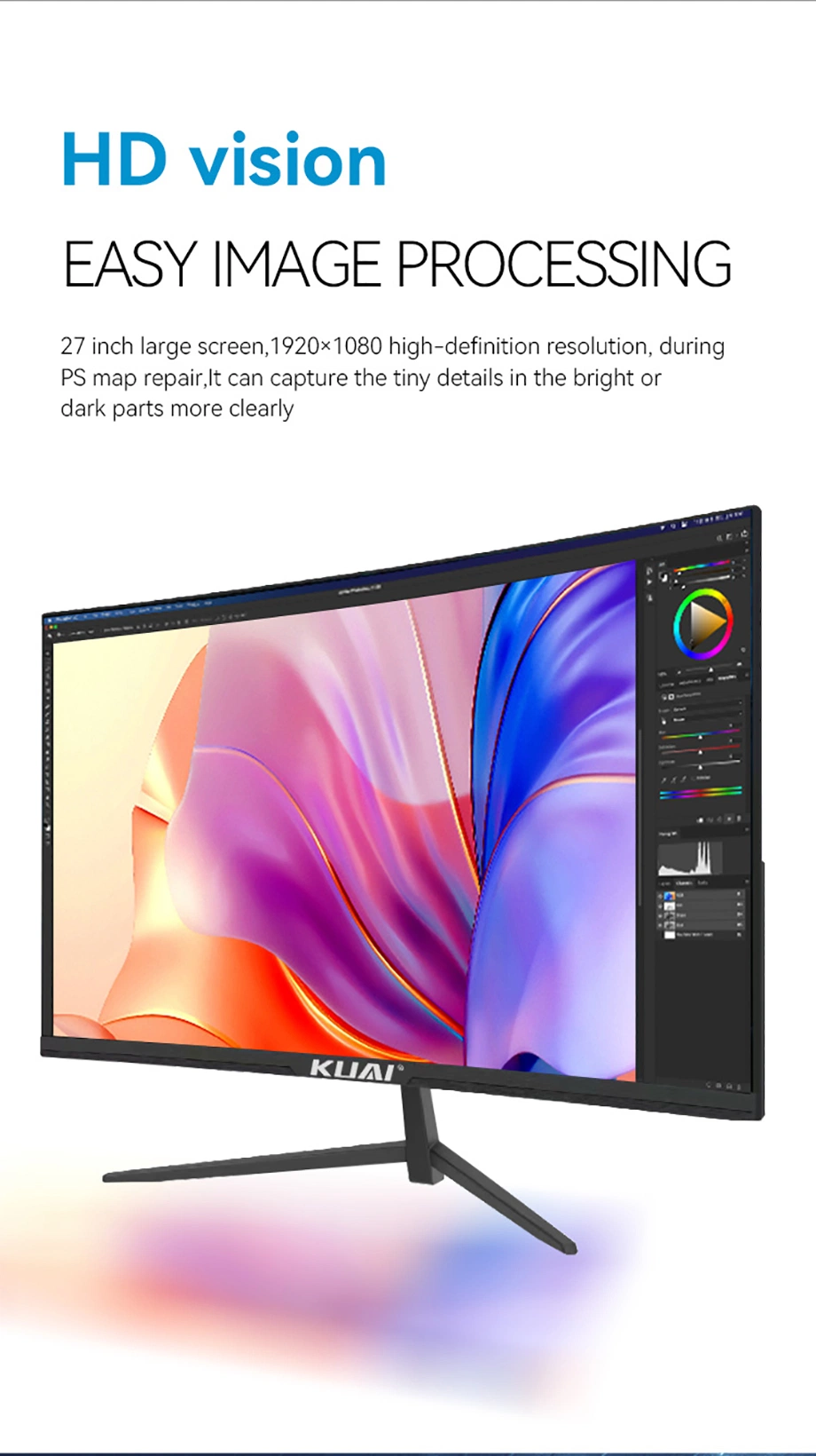 Factory OEM 19" 21.5" 24" 27 Inch LCD Gaming Monitor 2K HD Computer PC Monitor LED Display Curved Screen Desktop Computer Monitor